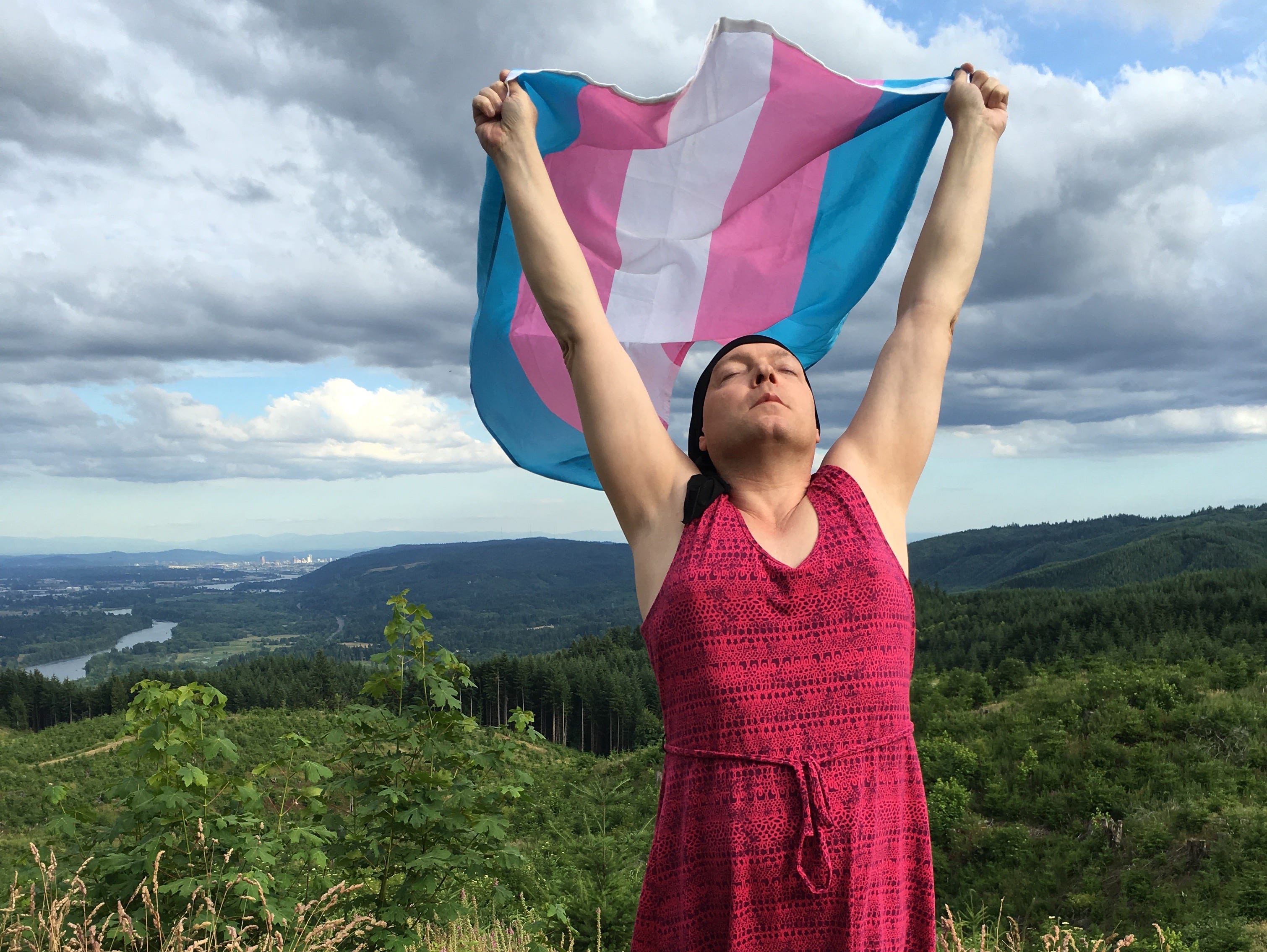 Jamie Shupe, the first person to be legally recognized as gender non-binary, at home in Oregon.