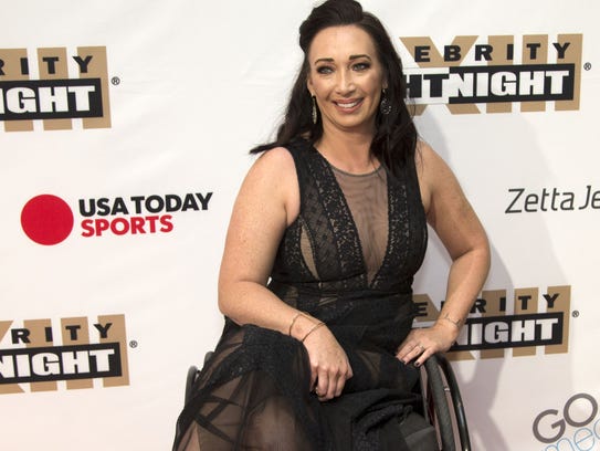 Olympic champion Amy Van Dyken on the red carpet for