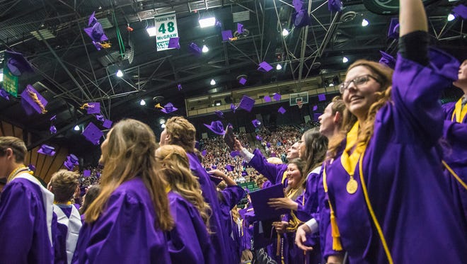Scenes from Fort Collins High School's graduation ceremony on Saturday, May 26, 2018, at moby Arena in Fort Collins, Colo.