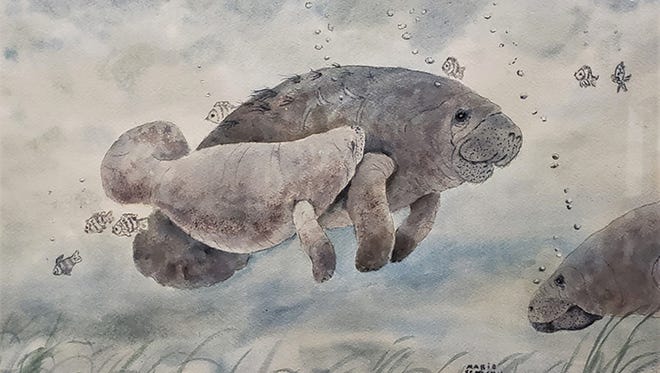 “Mother Manatee” by Marie Senechal.