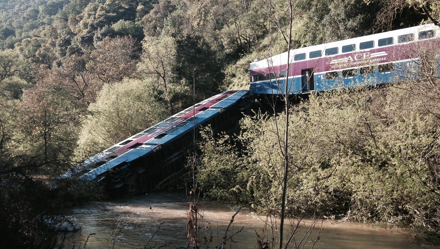 Mudslide caused San Francisco area train derailment near Sunol, Calif.