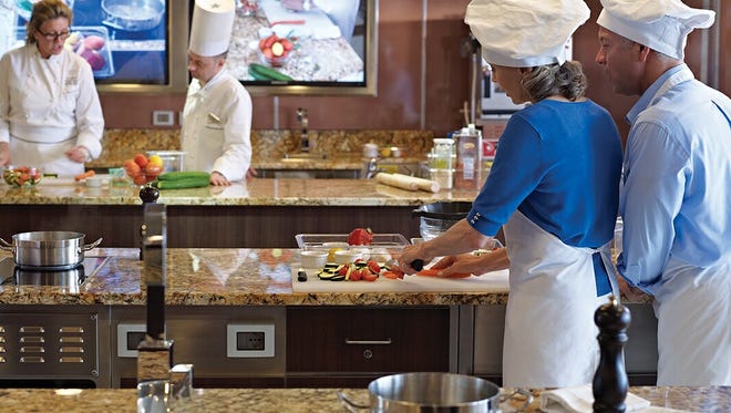 Oceania's Marina and Riviera have culinary centers with cooking stations where passengers can take classes.