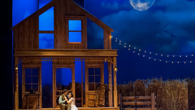 Angela Theis as Laurie and Joseph Michael Brent as Martin in Michigan Opera Theatre's production of Aaron Copland's "The Tender Land."
