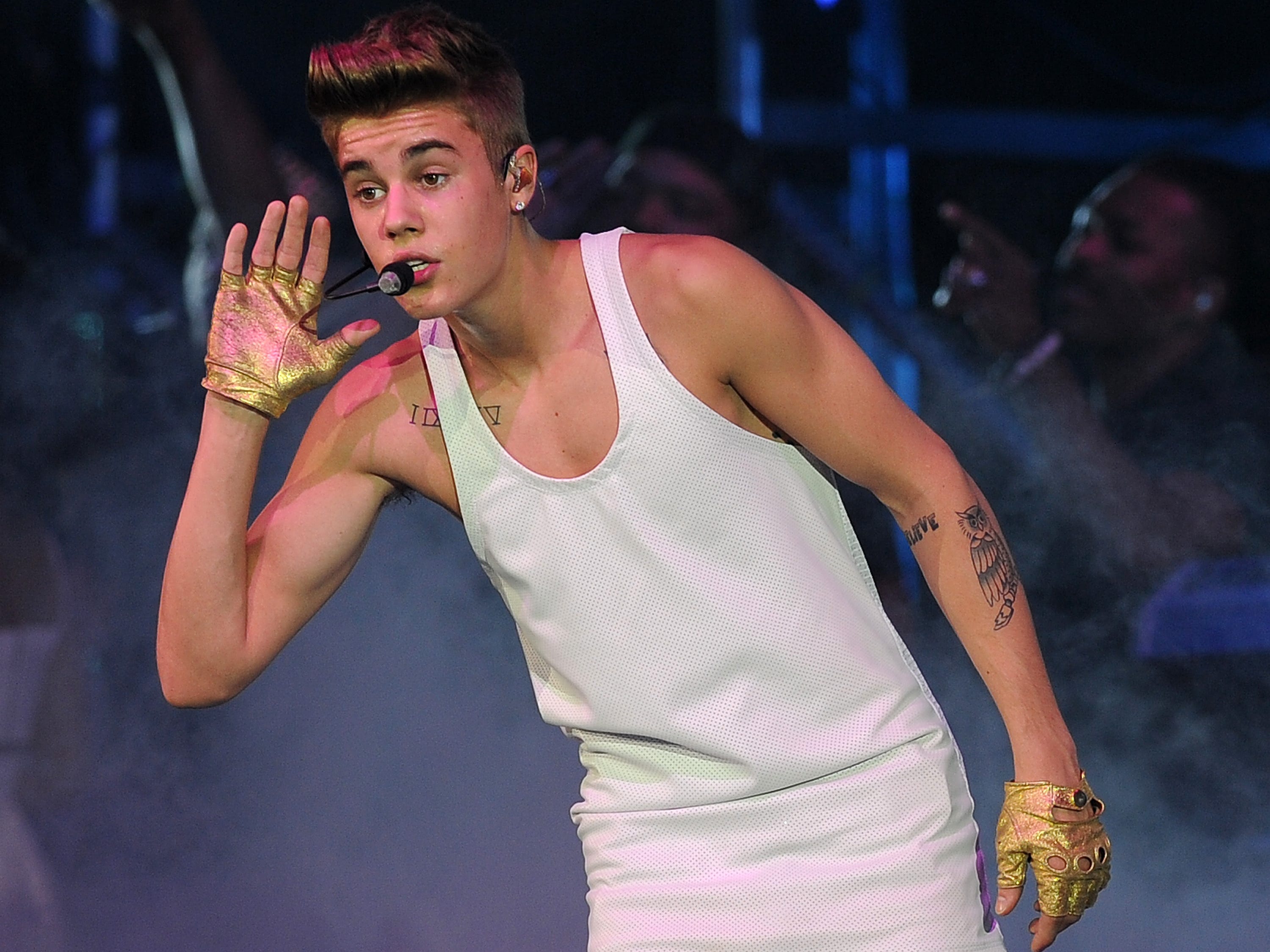 FILE - In this Jan. 13, 2013 file photo, Justin Bieber performs during the