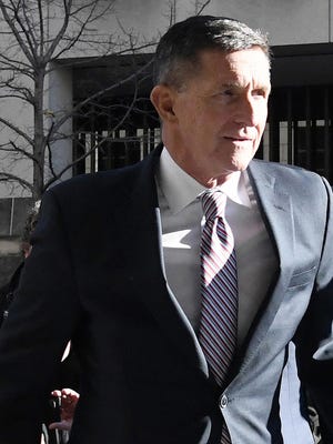 Former National Security Advisor Michael Flynn arrives at U.S. District Court in Washington for a sentencing hearing on Dec. 18, 2018.