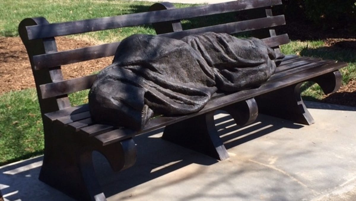 Homeless Jesus Statue Stirs Emotions In N C Town