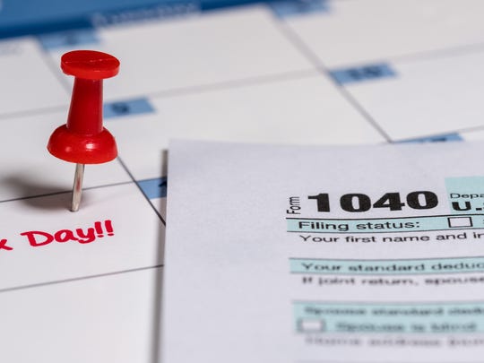 Tax day on a calendar