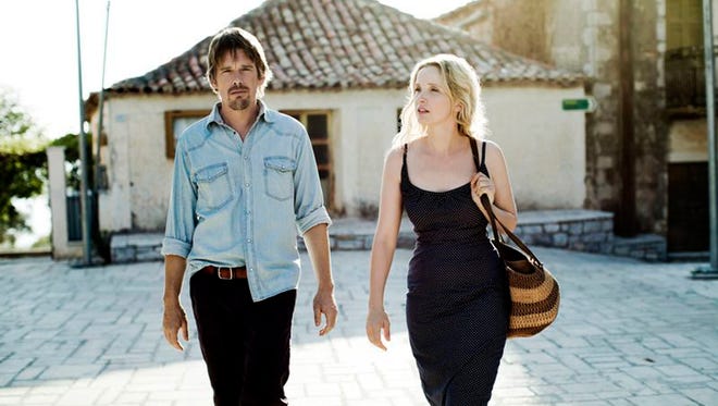 Ethan Hawke, left, and Julie Delpy, are shown in a scene from the film, “Before Midnight,” directed by Richard Linklater.