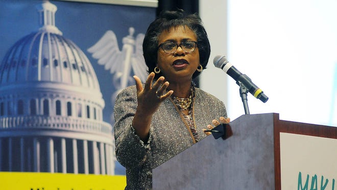 Anita Hill, author, activist and professor of law, social policy and women's studies at Brandeis University, was the keynote speaker during the Mississippi Women's Economic Security Policy Summit held at the Jackson Convention Complex on Saturday. Hill was joined by women from across the state, discussing current issues such as fair wages, health care, legal reforms, affordable child care and education.