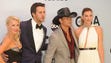 Luke Bryan, second from left, joins Tim McGraw and