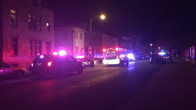 Police respond to a reported shooting on West Philadelphia Street in York close to midnight on Saturday, Nov. 21, 2015.