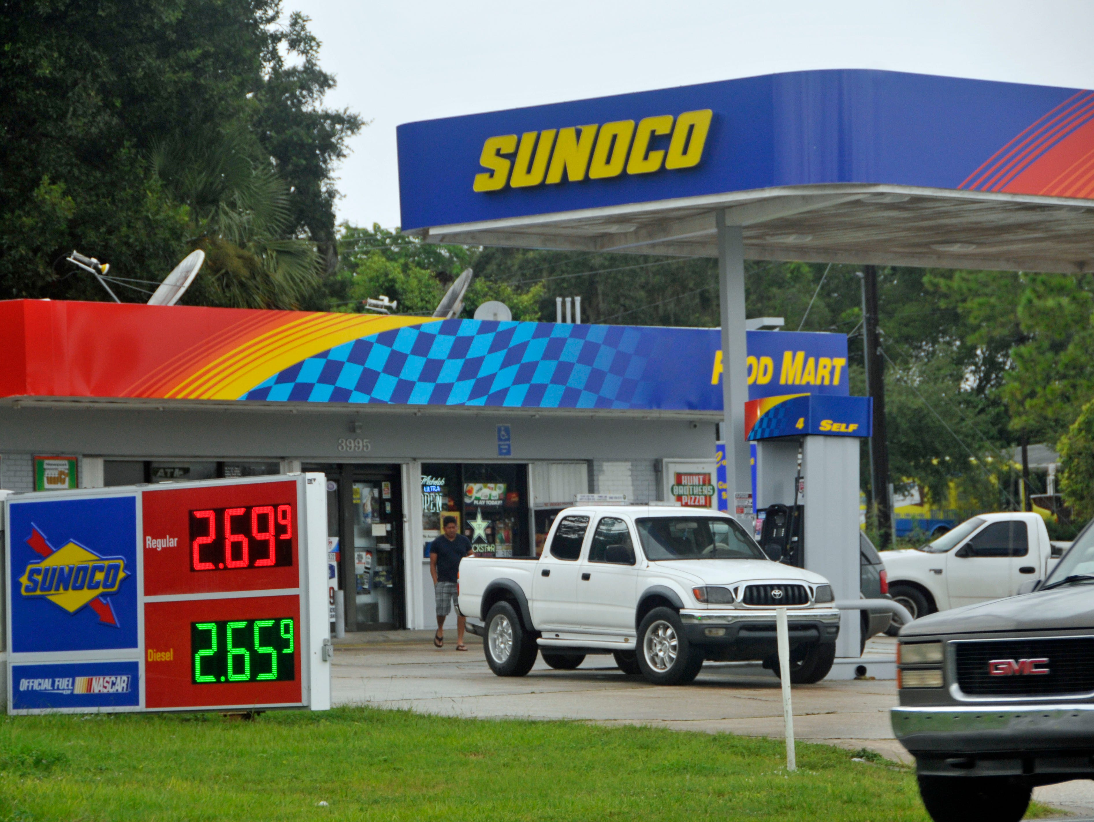 As Hurrcane Irma approaches Florida September 8, 2017 residents of Titusville, near Kennedy Space Center, have stop for last minute items and fuel.