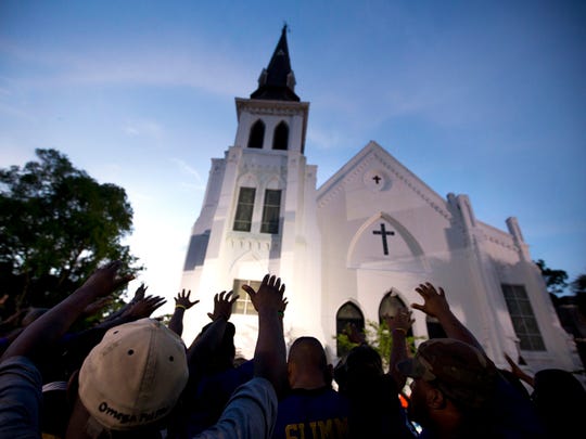 Prayer at Emanuel AME Church in Charleston, S.C., on