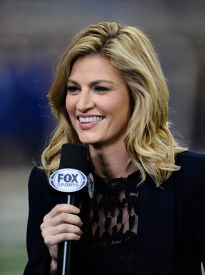 Erin Andrews and the Fox crew had their game faces on Thursday at Ford Field.