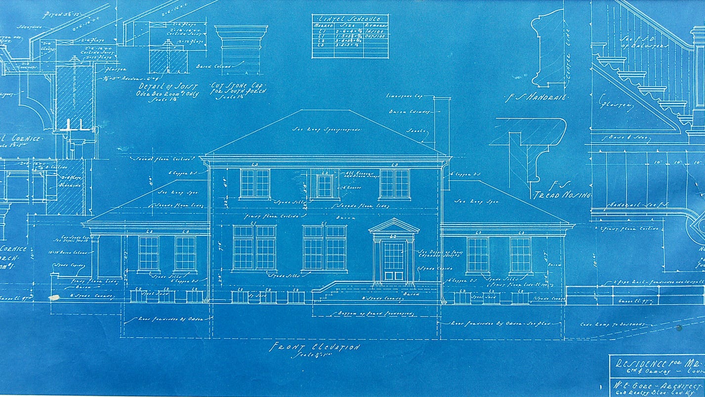 Scanning old blueprints  to preserve architectural  past