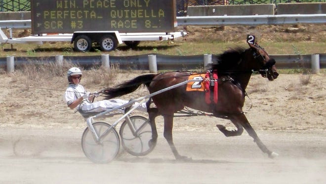 Tyler Smith drives Clara G to win the 8th race during harness racing at the Ross County Fair in 2009.The 2016 fair will now feature two nights of harness racing, rather than one as in past years.
