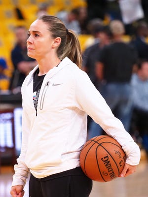 San Antonio Spurs assistant coach Becky Hammon has been promoted to a spot on the front of the bench by the Spurs.