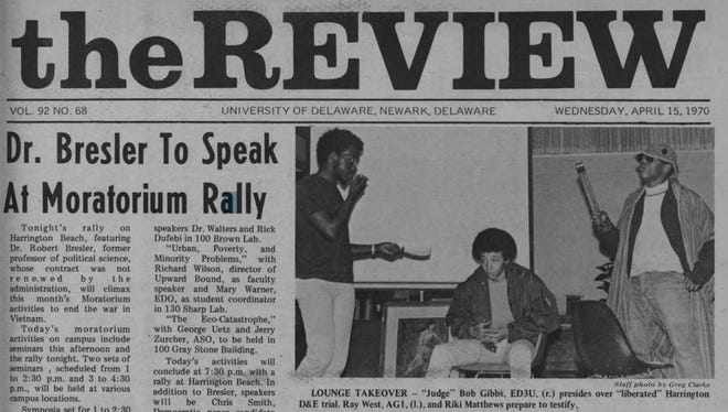 Ray West, father of rapper Kanye West, on the front page of the University of Delaware student newspaper The Review in 1970.