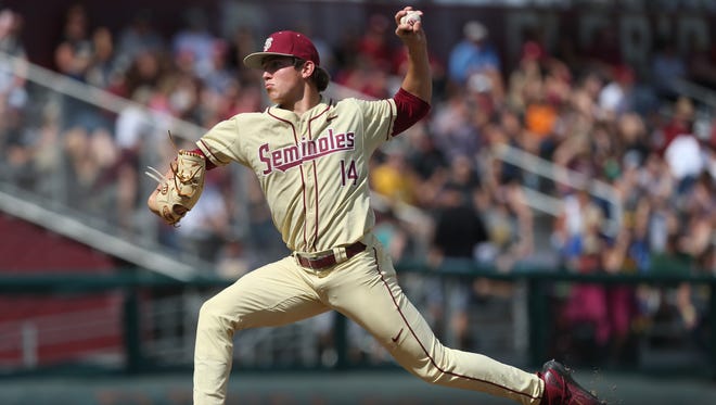 Florida State starting pitcher Tyler Holton threw a career-high eight innings during the Seminoles 7-3 victory over Clemson on Sunday afternoon at Dick Howser Stadium.