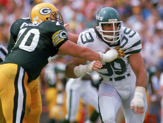 Defensive end Mark Gastineau #99 of the New York Jets