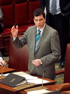 Sen. Mark Grisanti, R-Buffalo, speaks in the Senate Chamber at the Capitol in Albany.