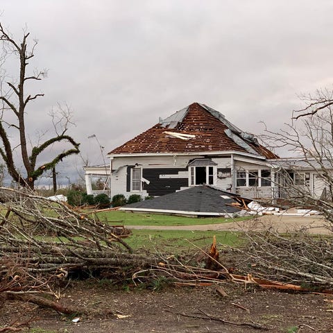 Tornado damage in Beauregard, Ala. in Lee County...