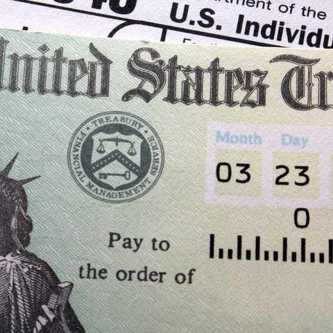 U.S. Treasury check.