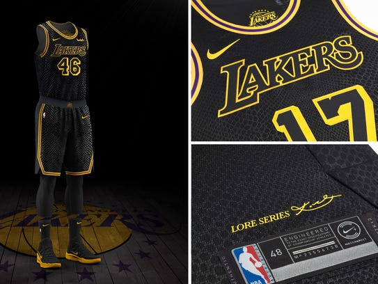 The Los Angeles Lakers' Nike City Edition uniform.