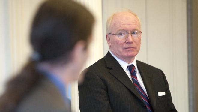 Sen. Kevin Mullin, R-Rutland, listens during a debate in the state Senate in 2014.