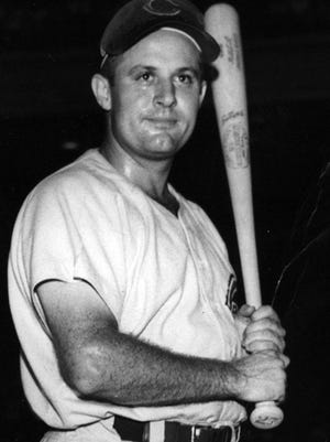 The Reds' Smoky Burgess in August of 1955.