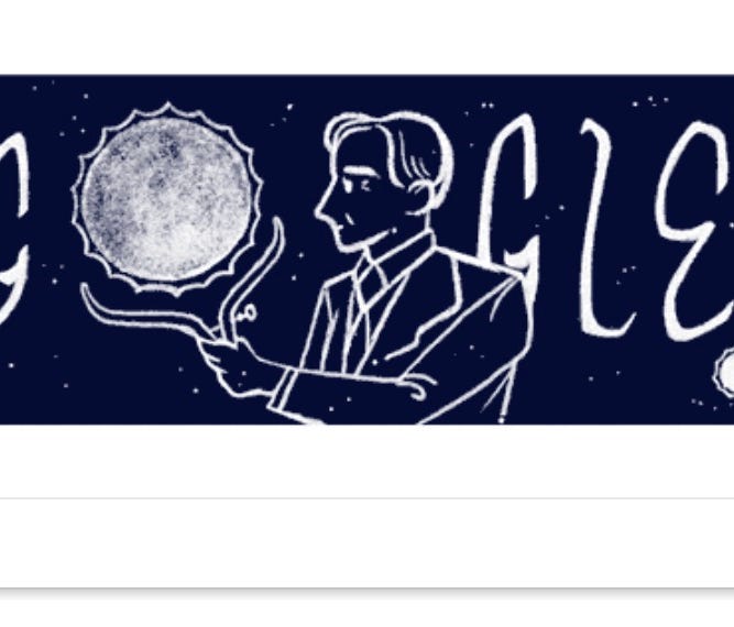 The Google logo honoring astrophysicist S. Chandrasekhar.