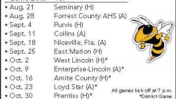 Bassfield High School's football schedule
