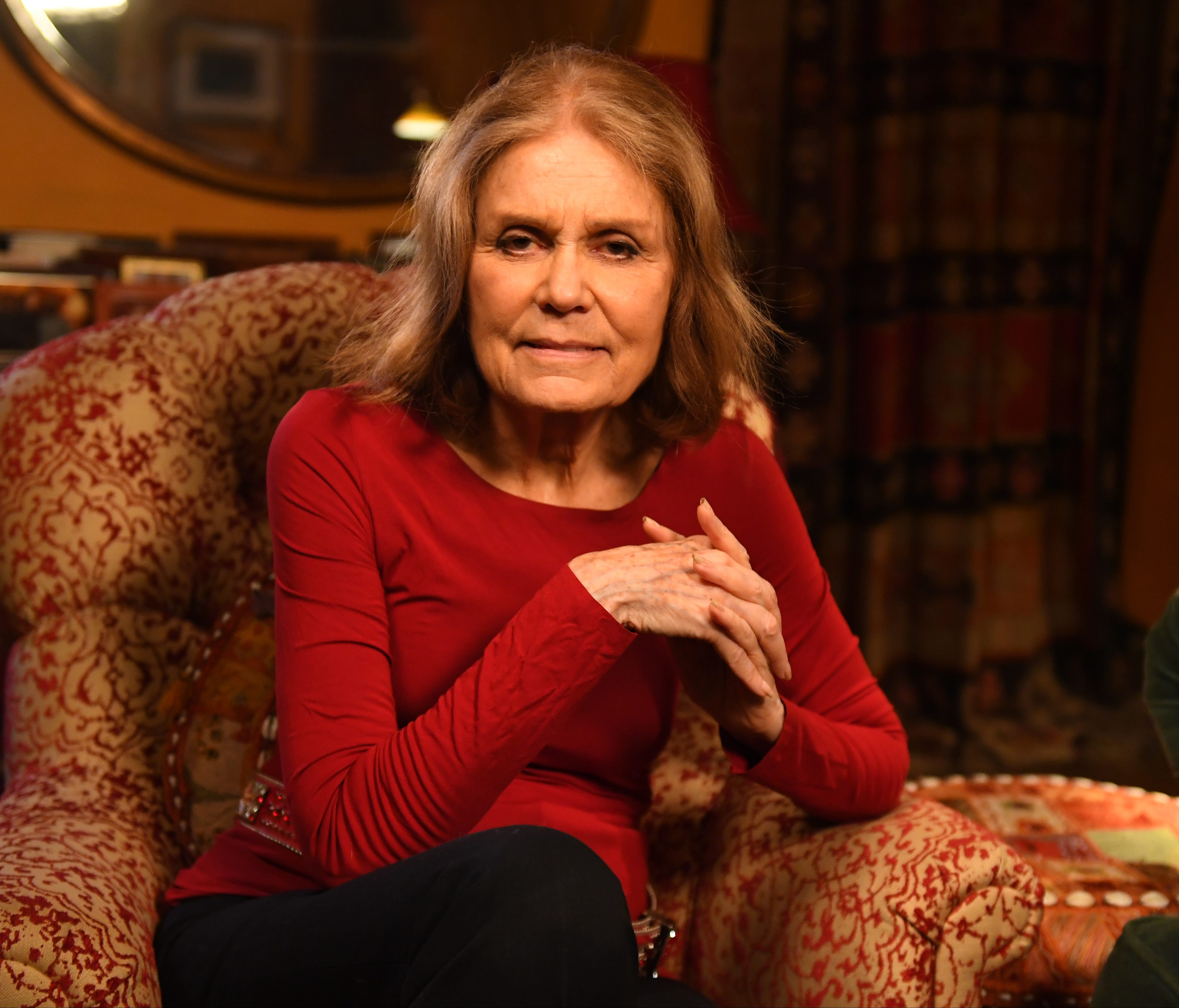 Gloria Steinem in her Upper East Side brownstone on International Women's Day.