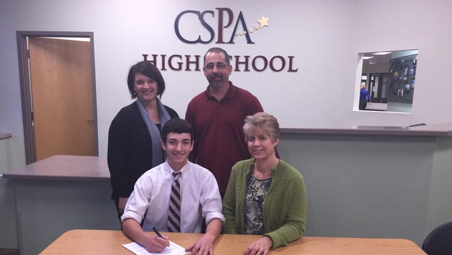Charyl Stockwell’s Aaron Krupansky chose to sign his letter of intent to play second base for Cornerstone University next season. He was the first male in CSPA’s history to sign with a college for any sport.