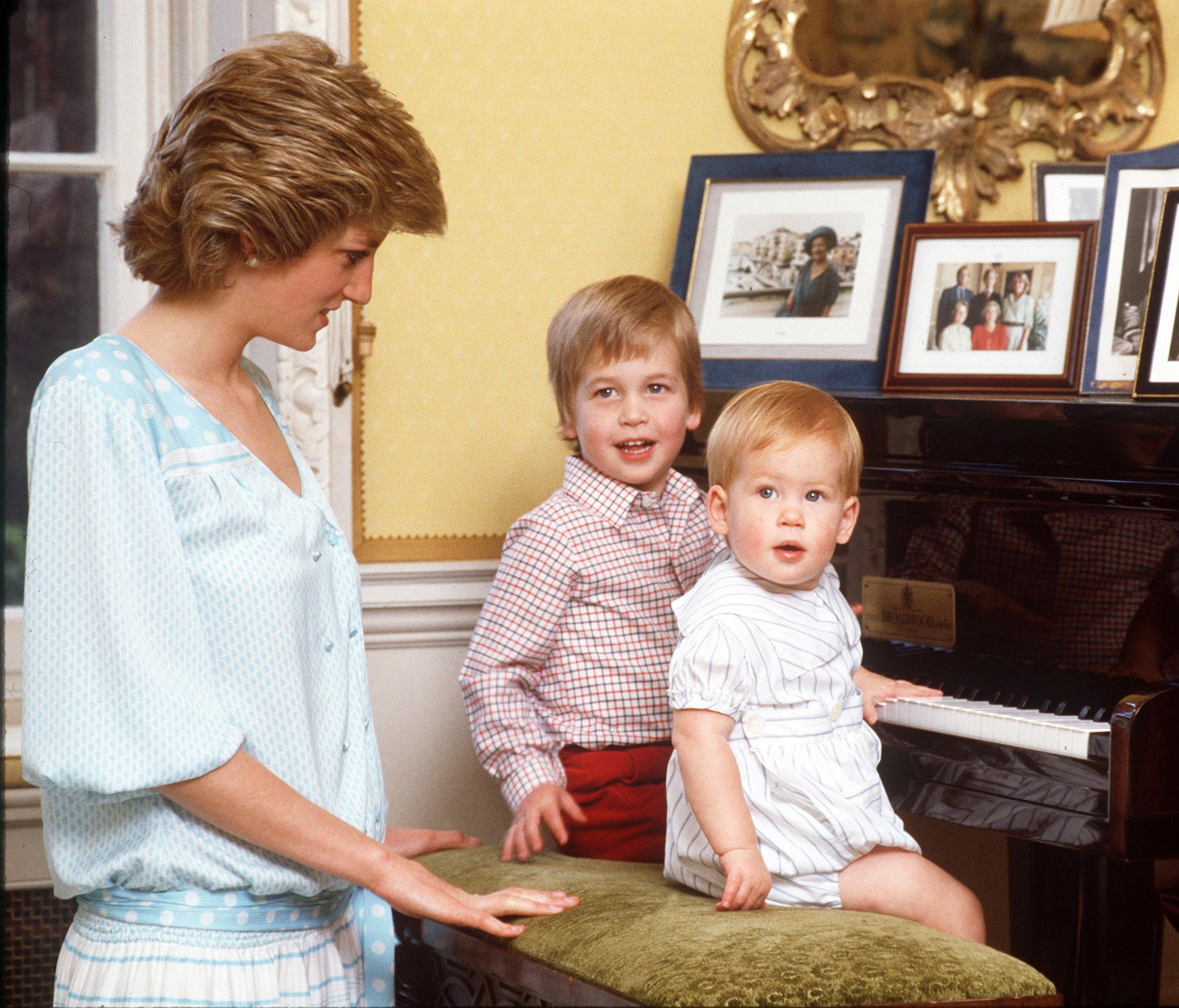 Diana Princess of Wales, Prince William Duke of Cambridge and Prince Harry of Wales.