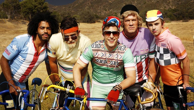 Allez: Daveed Diggs, Orlando Bloom, Andy Samberg, John Cena and Freddie Highmore play a 1980s cycling team in HBO's 'Tour de Pharmacy.'