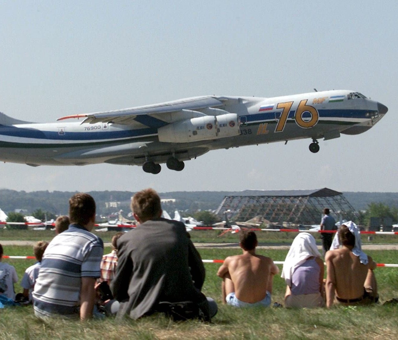 A file picture dated Aug. 17, 2001 showing a Russian cargo plane Ilyushin-76 during a demonstrating flight at Moscow's International airshow, Moscow, Russia. Media reports on April 11, 2018 state an Algerian Il-76 military transport plane crashed soo