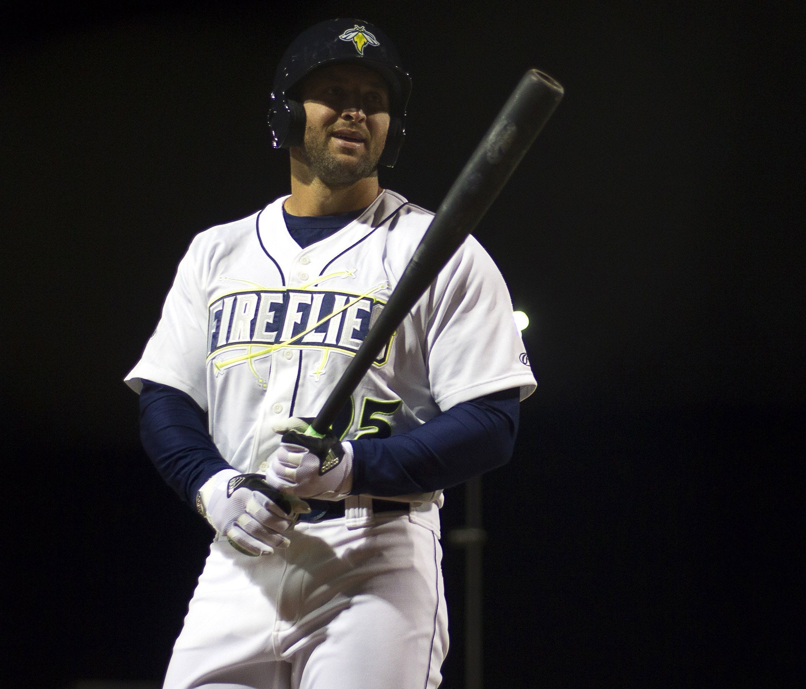 Tim Tebow is batting .226 with the Fireflies.