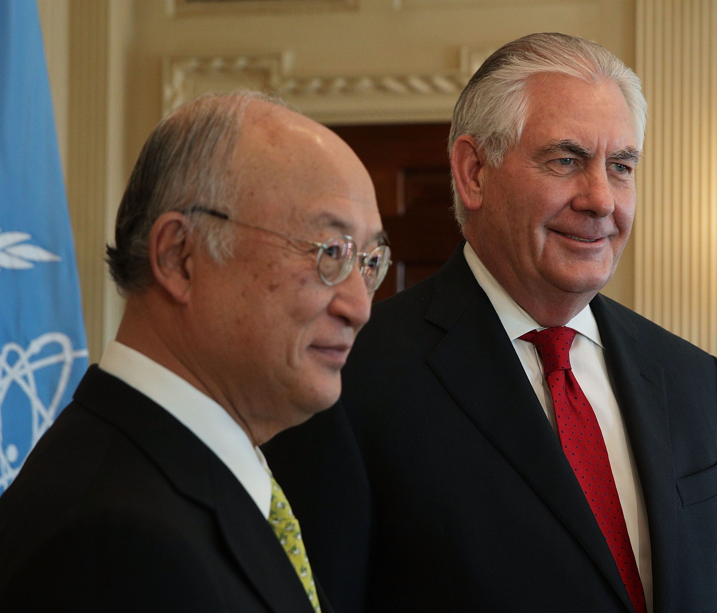 Secretary of State Rex Tillerson meets with International Atomic Energy Agency Director Yukiya Amano at the State Department March 2, 2017 in Washington, DC.