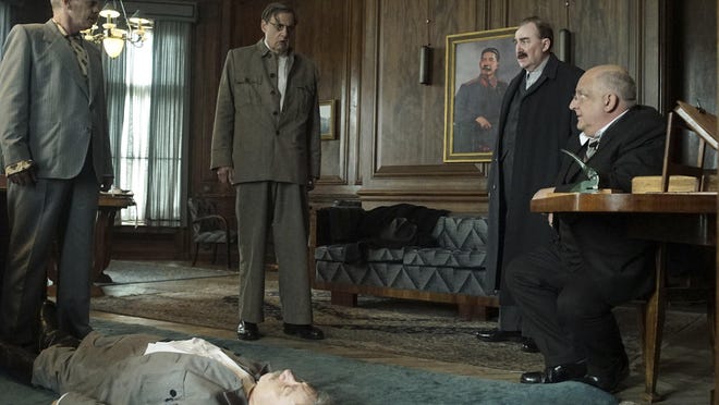 Steve Buscemi, Adrian McLoughlin, Jeffrey Tambor, Dermot Crowley and Simon Russell Beale in "The Death of Stalin."