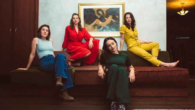 The members of Ley Line are Madeleine Froncek, from left, Lydia Froncek, Kate Robberson and Emilie Basez.