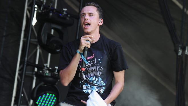 Rapper Logic performs onstage during day 2 of the Firefly Music Festival on June 2015 in Dover, Delaware.