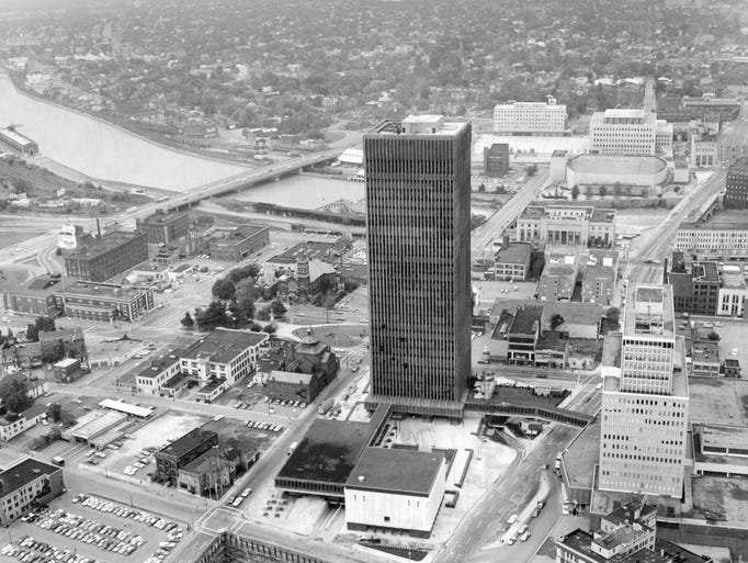 In this 1968 photo, Xerox Tower stands tall in the