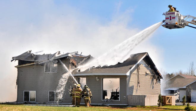 A fire destroyed a Becker home Wednesday afternoon.