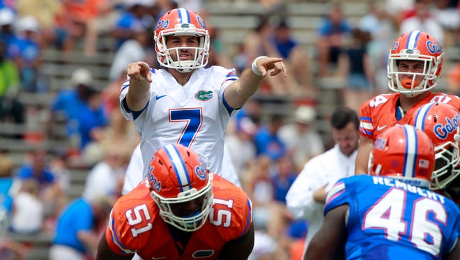Florida Gators quarterback Will Grier (7) is in the running to be the team’s starter this fall.