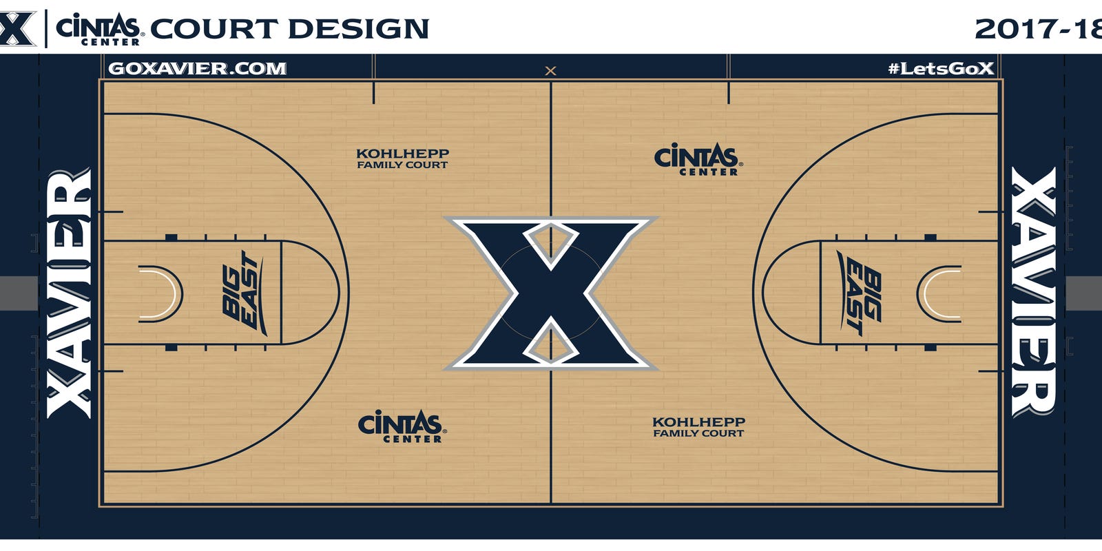 Xavier Unveils New Court Design Names Cintas Center Court For Bob