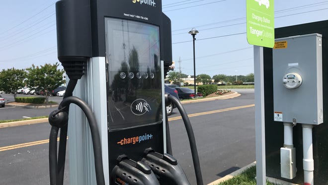 This public charging station for electric vehicles in Rehoboth Beach allows green drivers to operate their vehicles at the beach. A Lewes businessman is donating four similar chargers to the City of Lewes to turn it into a vacation destination for electric car fans.