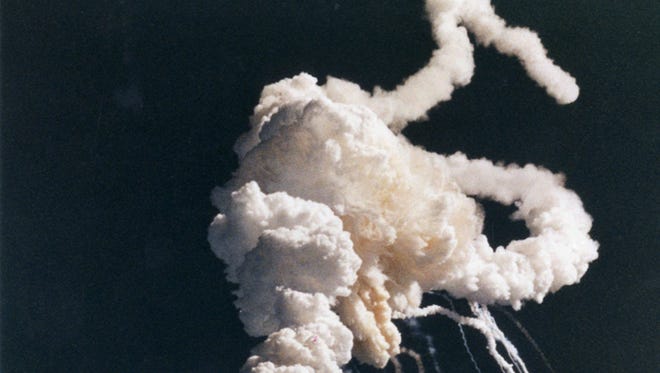 The space shuttle challenger explodes 73 seconds after takeoff.