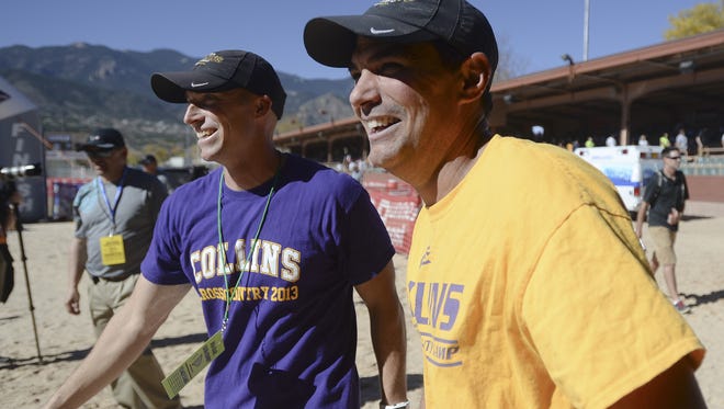 Conrad Crist, left, has been named the head cross country coach at Fort Collins. He says longtime coach Chris Suppes, right, will co-coach the team with him.
