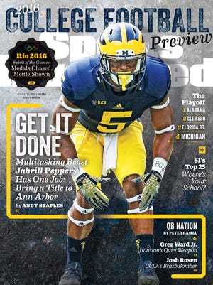 Michigan linebacker Jabrill Peppers on one of Sports Illustrated's four regional covers for its 2016 college football preview.